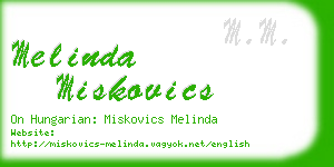 melinda miskovics business card